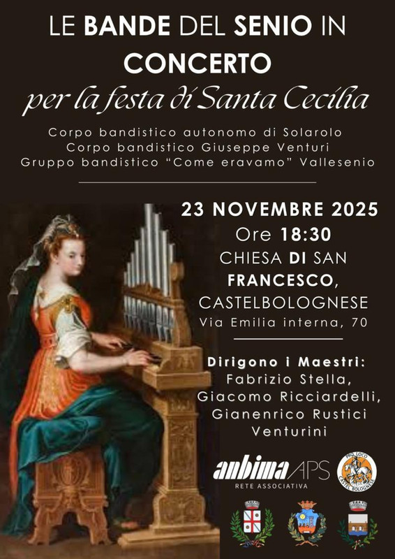 Le bande del Senio celebrano Santa Cecilia: concerto il 23 novembre a Castel Bolognese