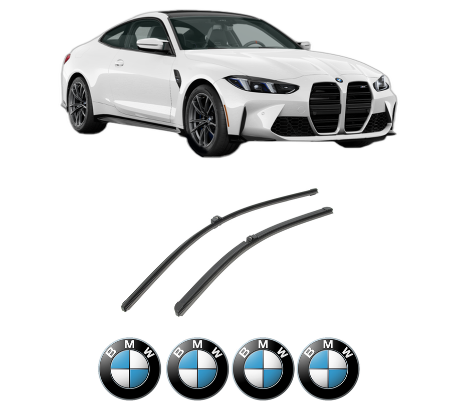 Set stergatoare auto BMW Seria 4 Coupe (G22, G82) din 2020-2024, pentru parbriz auto, 2 bucati, Bosch Aerotwin, din cauciuc siliconat rezistent, 4 Stickere Auto BMW Seria