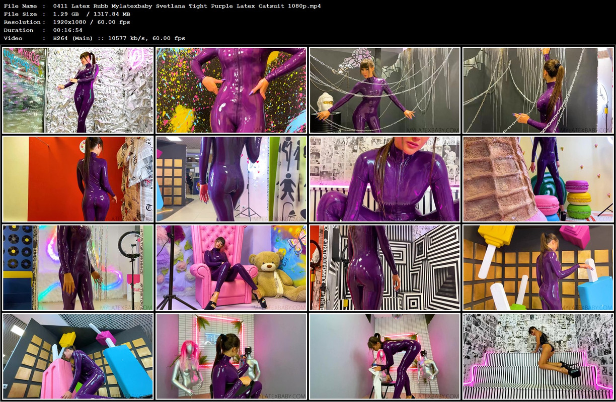 0411 Latex Rubb Mylatexbaby Svetlana Tight Purple Latex Catsuit 1080p.mp4