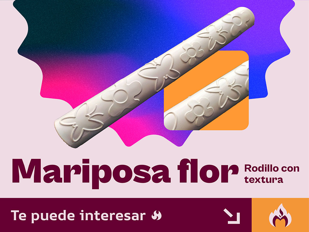 Rodillo flor mariposa texturizador de masa fondant flexible marcador