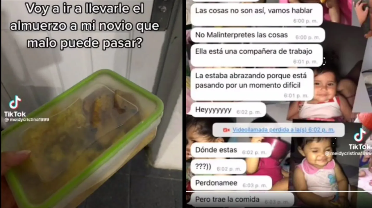 Mujer descubre a su marido con otra en el trabajo, fue a llevarle el almuerzo