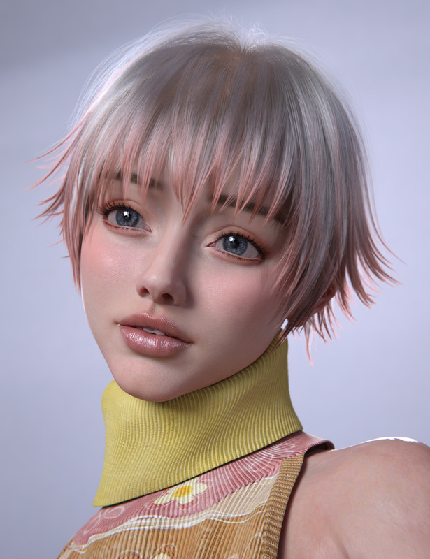 dForce AK Hedgehog Hair for Genesis 9, 8, and 8.1 Female