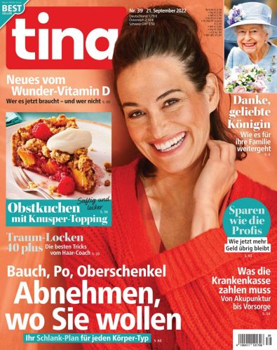 Cover: Tina Frauenzeitschrift No 39 vom 21 September 2022 Cover: Tina Frauenzeitschrift No 39 vom 21 September 2022