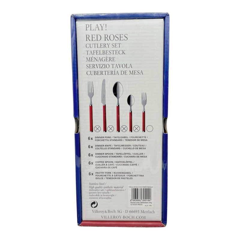 Villeroy & Boch Bestekset Play! - Red Roses - 30 delig | 6 personen Villeroy & Boch Bestekset Play! - Red Roses - 30 delig | 6 personen