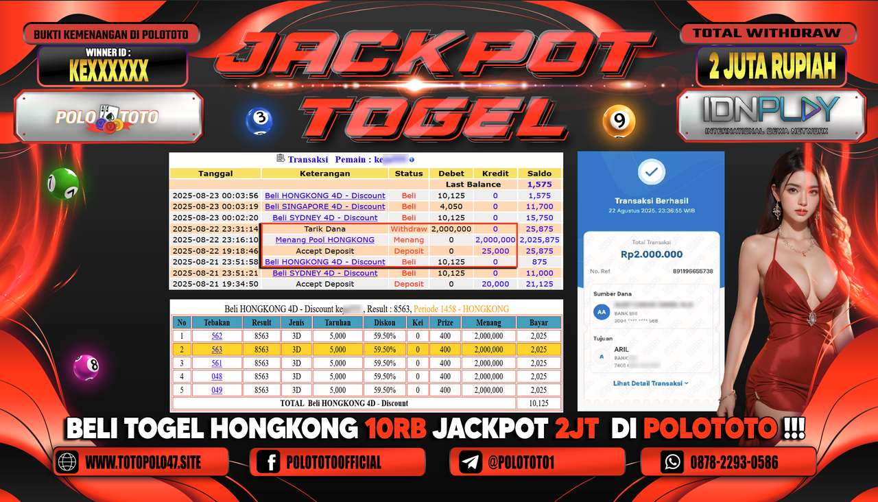 POLOTOTO JACKPOT TOGEL HONGKONG LOTTO Rp.2.000.000,-