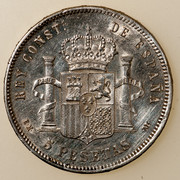 5 pesetas 1879. Alfonso XII. EM M PAS4916