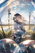 __Girl_reflected_in_a_prism_soap_bubbles_fisheye_lens_landscape_9123ffe7-ffa2-41e0-8e58-43c95b6b7ff8