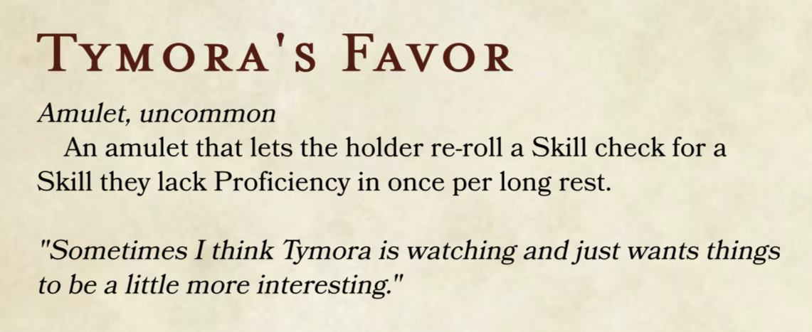 [item] Tymora’s Favor | Let fate work for you : r/DnDHomebrew