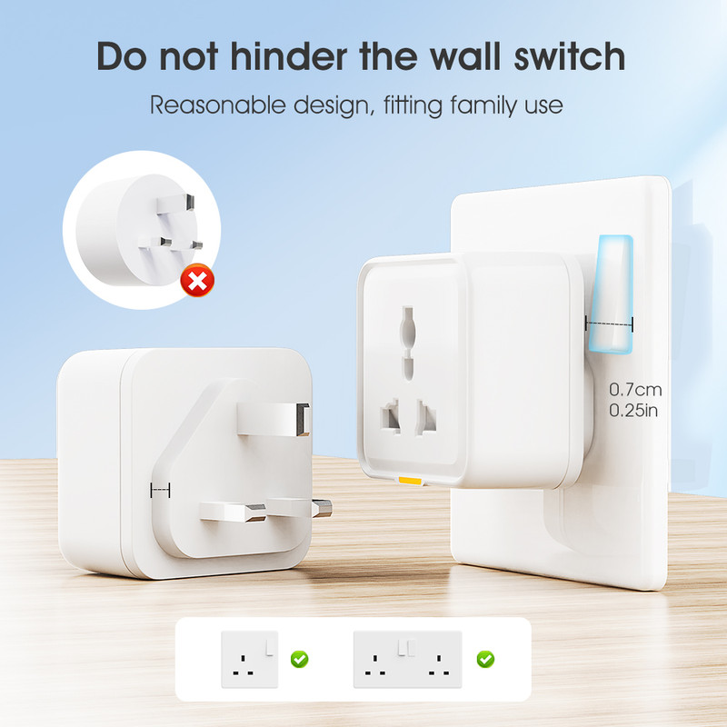 Tuya Smart Universal WiFi Plug Socket 16A with Power Monitoring | Smart Life App, Timer, Remote & Voice Control thumbnail 5 - Smart Dream Home Lanka