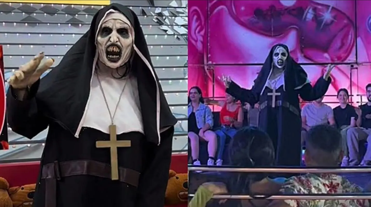 Así era como la 'monja viral' no se caía al bailar en la Feria de Durango