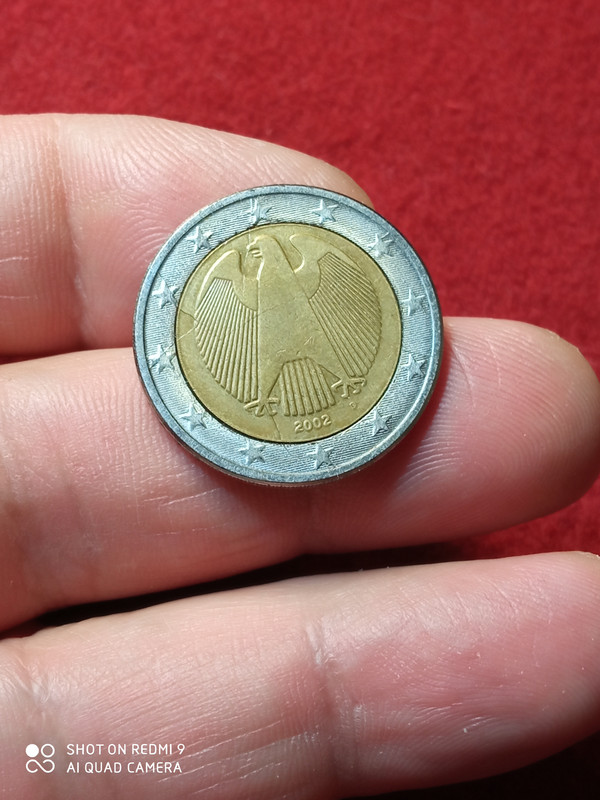 Dos euros de Alemania del 2002 con cuño roto. IMG-20201114-105507
