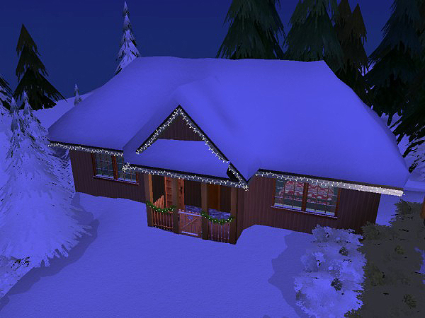 Dům podle předlohy - Dům ve svahu (1. etapa - horský) Winter-Cottage-EXT-34