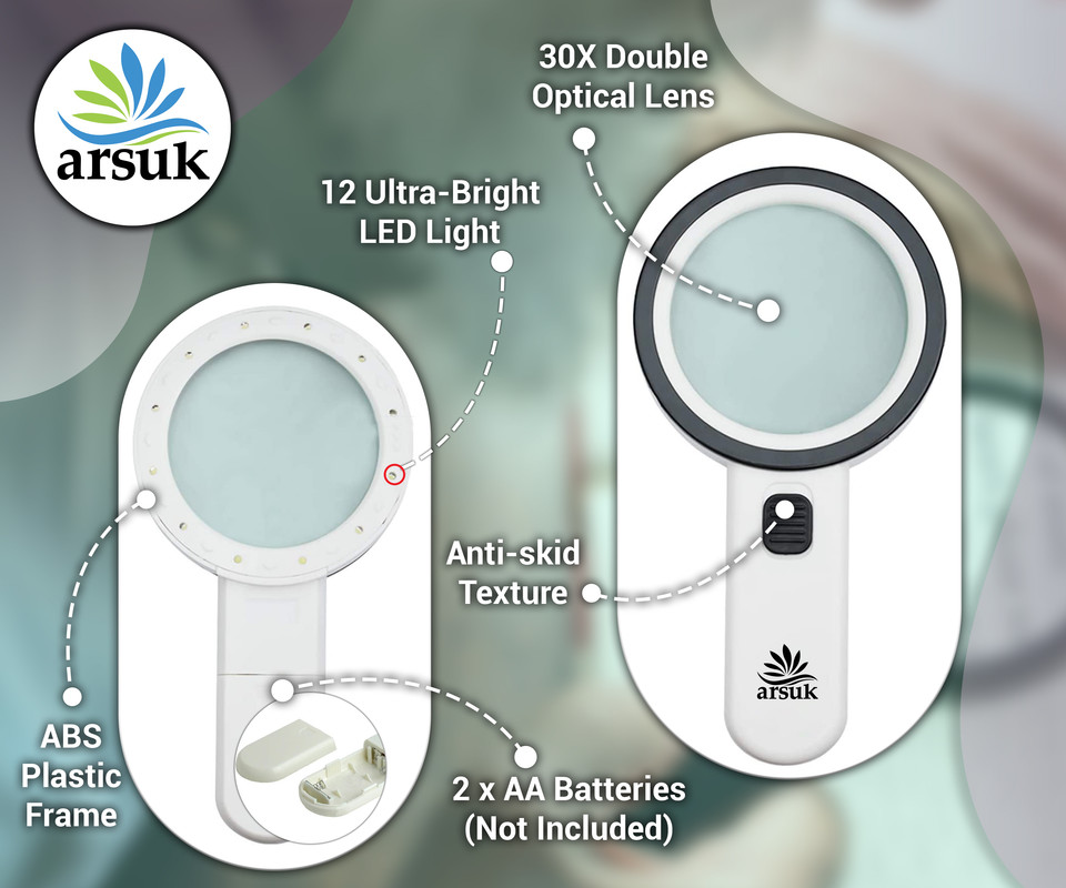 Magnifier Magnifying Glass for Reading Small Print Jewelry Books with LED Lights