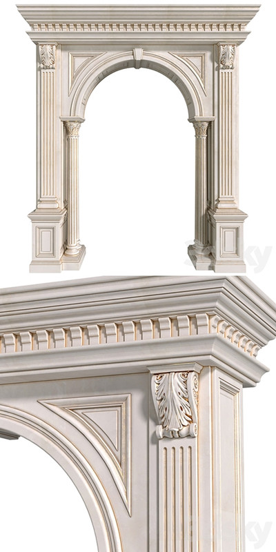 Arch in classic style.Arched interior doorway in a classic style.Traditional Interior Arched Doorway Opening