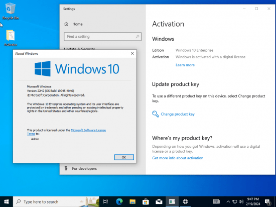 Windows 10 Enterprise 22H2 build 19045.4046 With Office 2021 Pro Plus (x64) Multilingual 