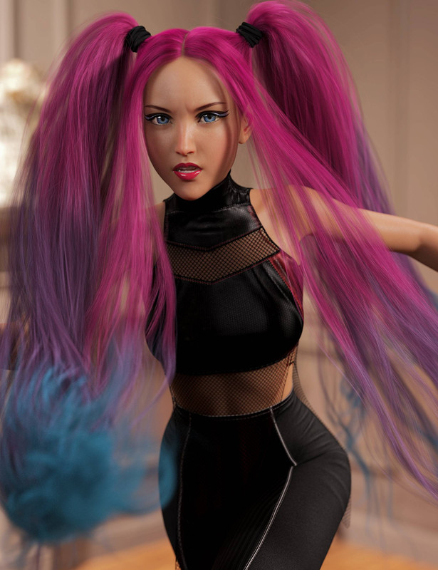 Turbulent Pigtails Hair Texture Expansion