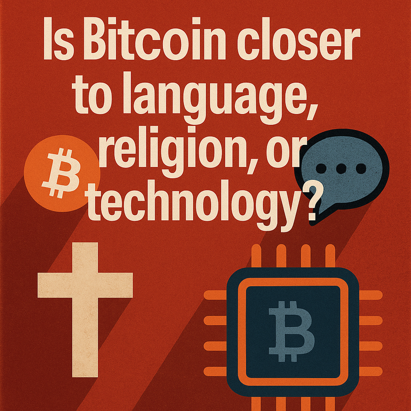 Is Bitcoin closer to language, religion, or technology?