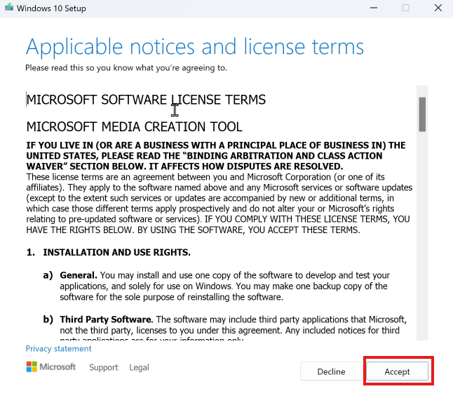 Applicable notices and license terms