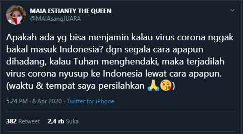 Tweet Maia Estianty 