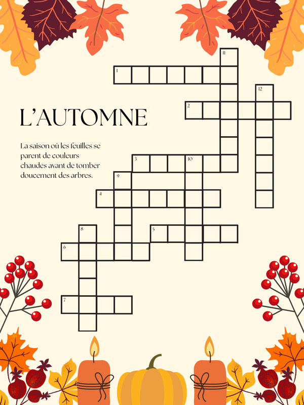 Mots-croisés - Automne