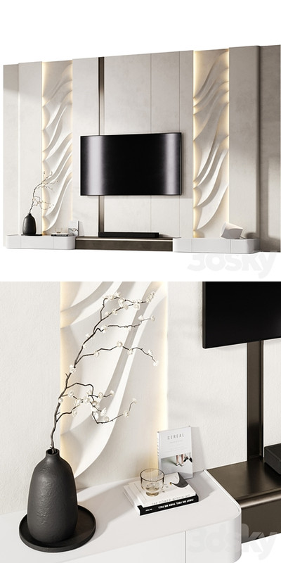 TV wall with soundbar 002