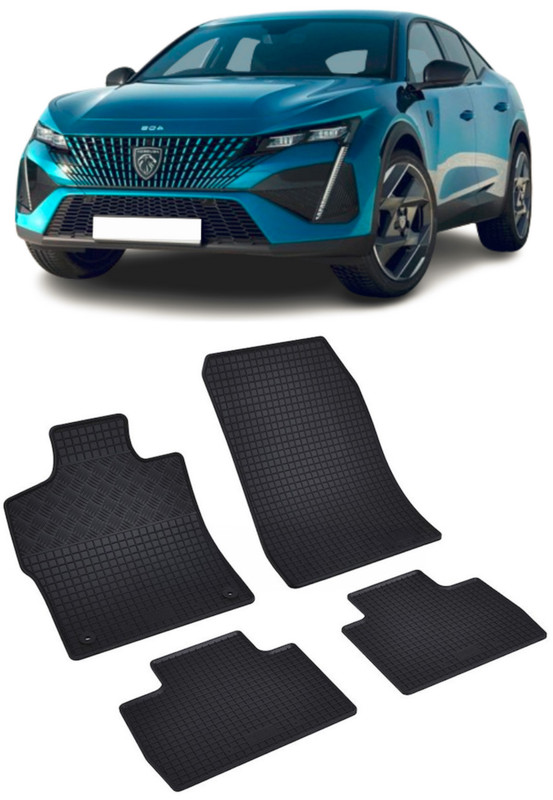 Set 4 covorase Peugeot 408 2023-prezent, din cauciuc 100%, compatibile cu autoturismul PEUGEOT 408