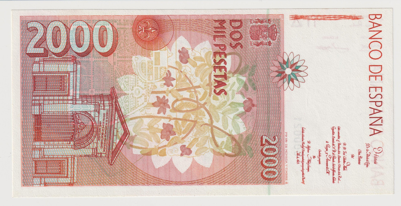 1992 - 2000 pesetas 1992 número bajo Escaneo-3-15