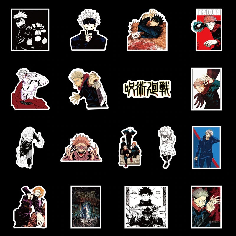 50pcs jujutsu kaisen anime sticker pack diy decal hot fiction