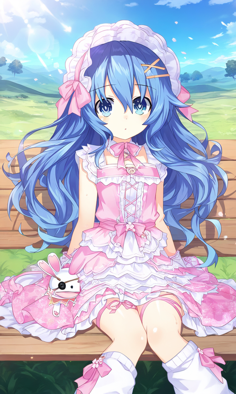 1girl, {{{yoshino (date a live)}}}, blue eyes, long hair, hime cut, blue hair, { s-346395065