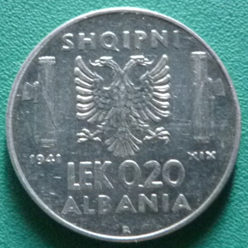 0,2 Lek. Albania (1941) ALB-0-2-Lek-1941-rev
