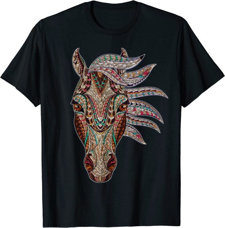 Horse Tribal Abstract Art Native American Geometric H Unisex T-Shirt