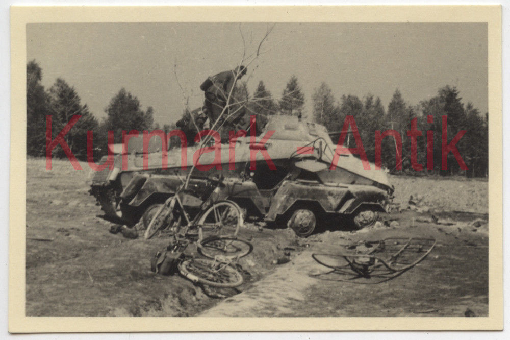 Foto Wehrmacht Polen Feldzug Panzer Spähwagen 263 crash front co