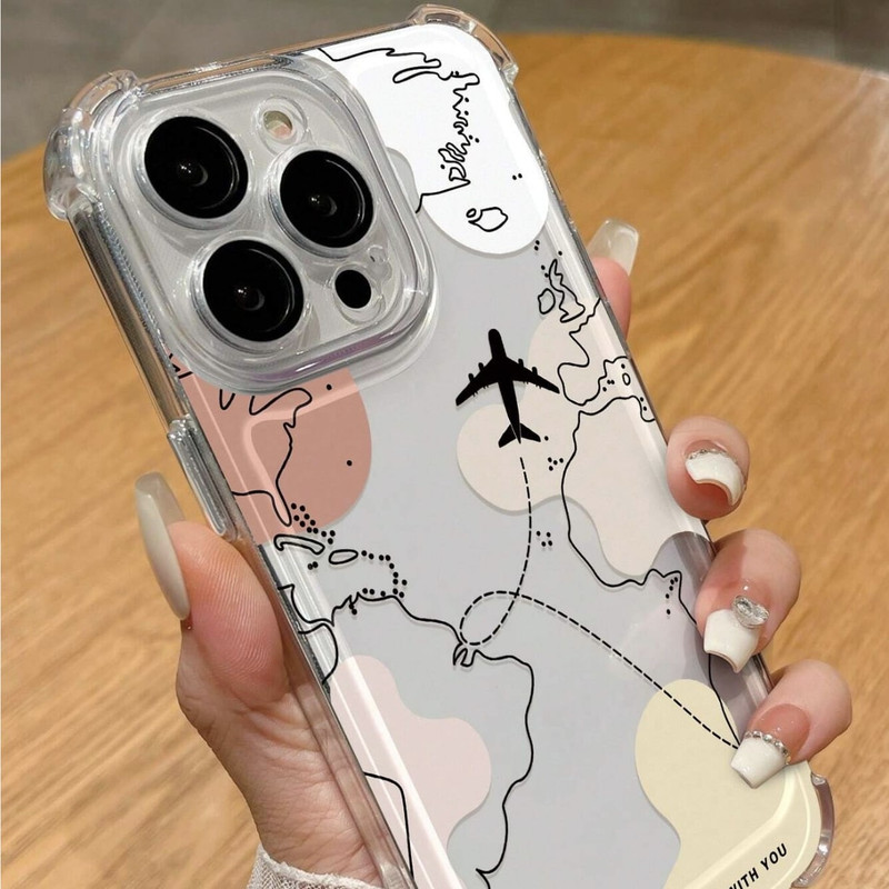 Foto de Funda transparente con diseño de viaje.