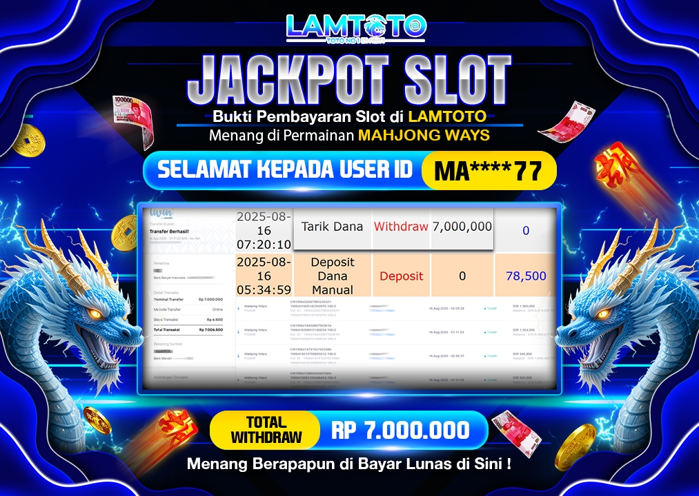 BUKTI JACKPOT LUNAS LAMTOTO