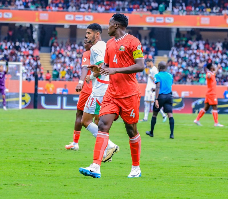 Kenyan player battling for possession
