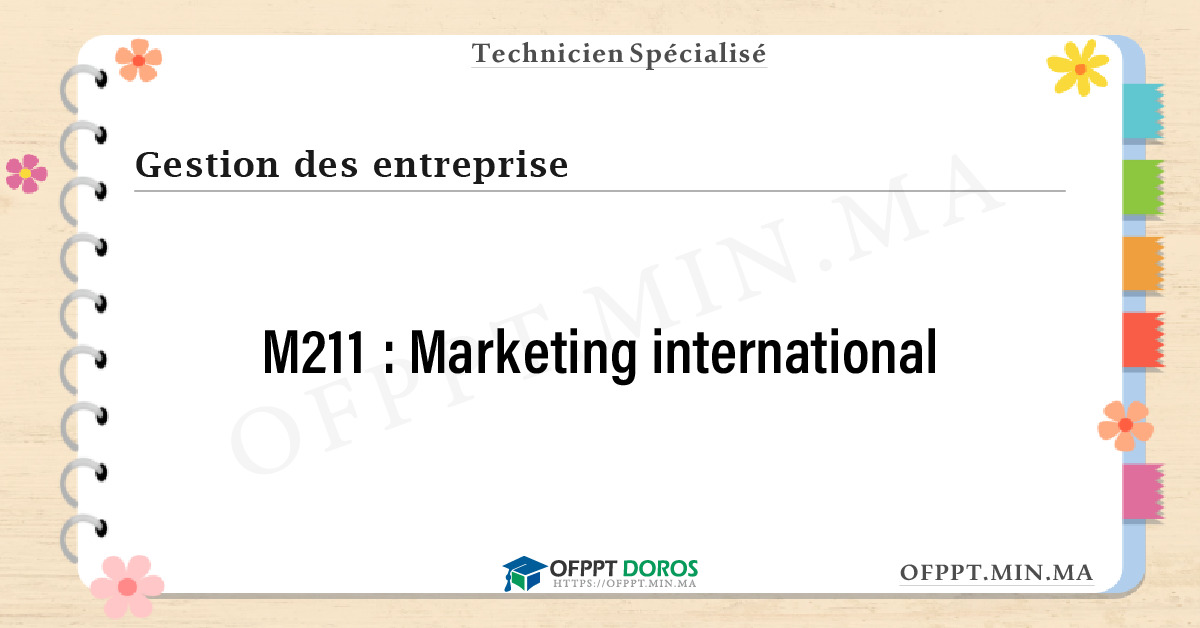 Sommaire détaillé du cours Marketing international M211 OFPPT - Structure du module