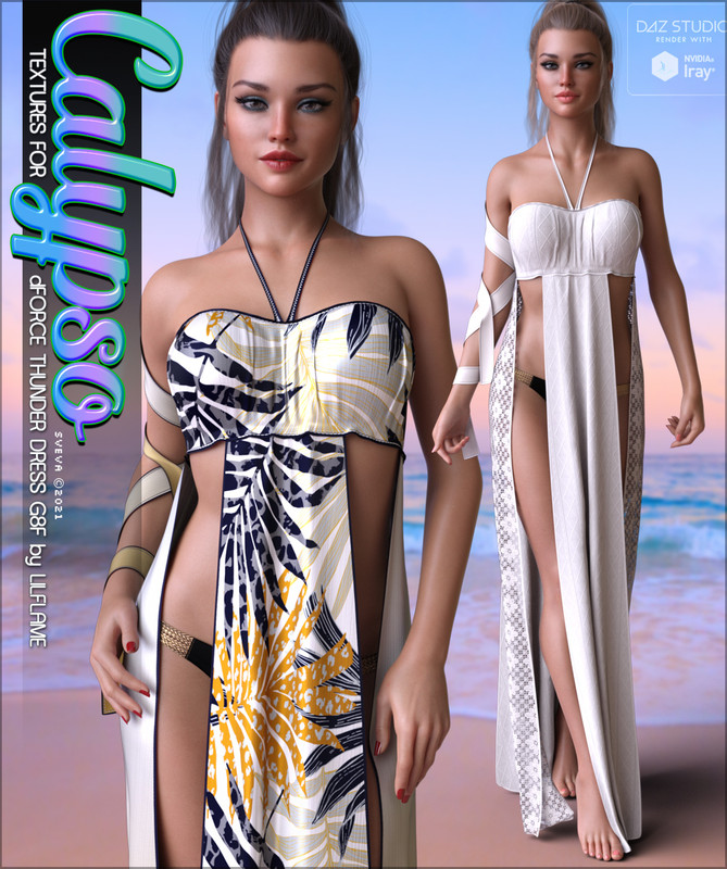 Calypso Textures for dForce Thunder Dress G8F