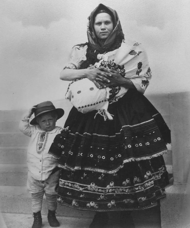 Slovak Woman and Children