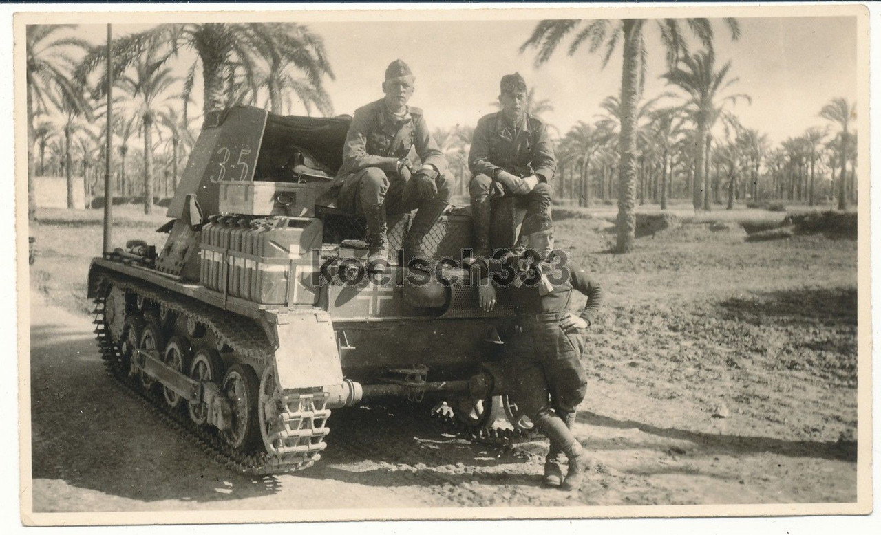 Foto Afrika Korps Panzermänner Panzerjäger I Pan
