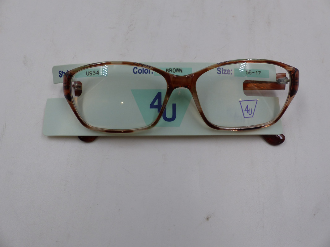 4U US54 WOMENS EYEGLASSES IN BROWN IN SIZE 56-17-140