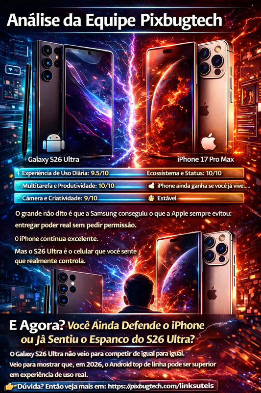 Samsung Galaxy S26 Ultra: O Espanco que o iPhone 17 Pro Max Não Viu Chegar – Experiência de Uso que Muda Tudo