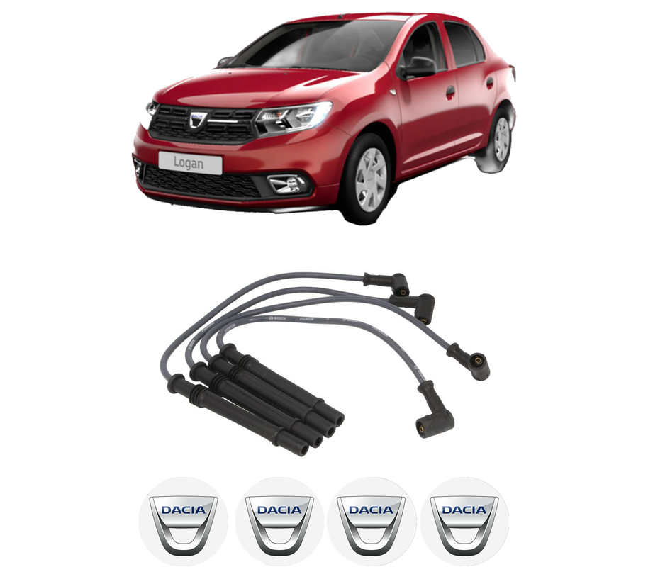 Set fise bujii aprindere DACIA LOGAN II 1.2 LPG D4F 734 KW 55 CP 75 CMC 1149 din 2012, auto, Bosch, 4 Stikere auto cu DACIA