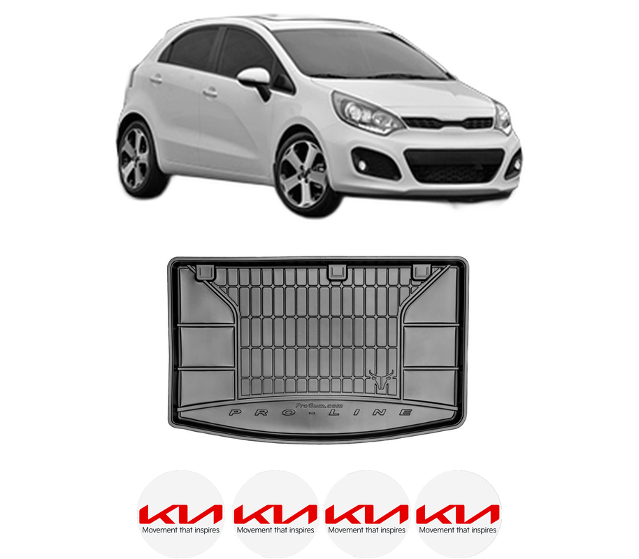 Tavita Portbagaj KIA RIO III (UB) din 2011-2017, Protectie Portbagaj Auto, 4x Stickere auto cu KIA