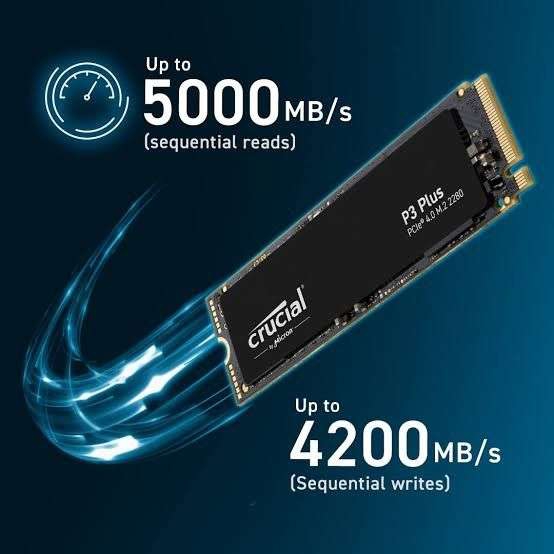 Cyberpuerta: SSD Crucial P3 Plus NVMe, 1TB, PCI Express 4.0, 5000 MB/s 
