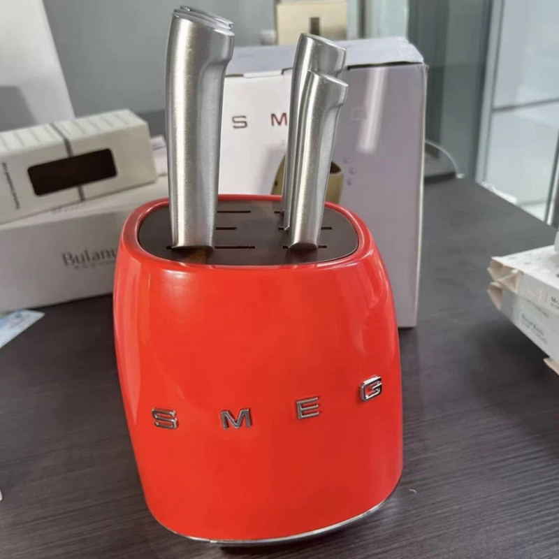 Smeg 7-Piece NEW knife Block set stainless steel Multicolor - FAST