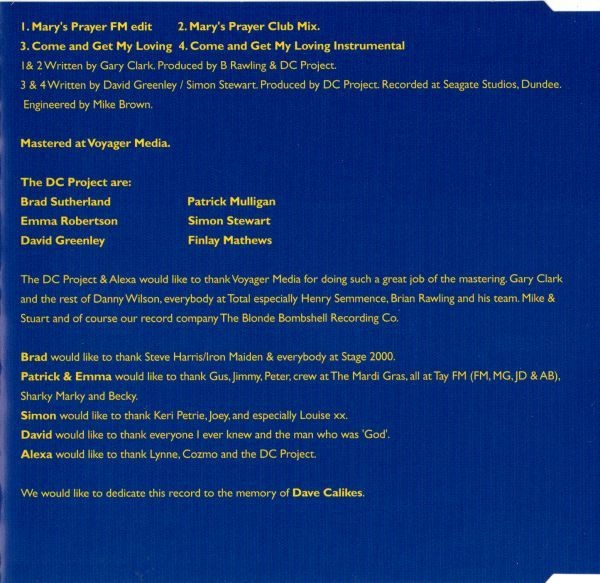 07/01/2023 - DC Project  Featuring Alexa ‎– Mary's Prayer (CD, Maxi-Single )(Dance Pool ‎– DAN 663542 2)  1996 R-111041-1240433782-jpeg