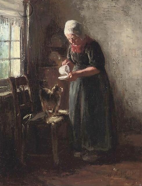 3-Albert-Neuhuys-A-Saucer-of-Milk