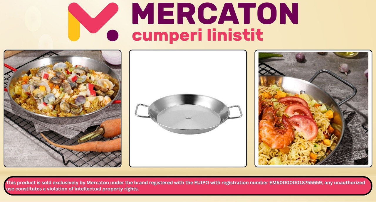 Tigaie Rotunda Mercaton din Inox cu Manere pentru Paella
