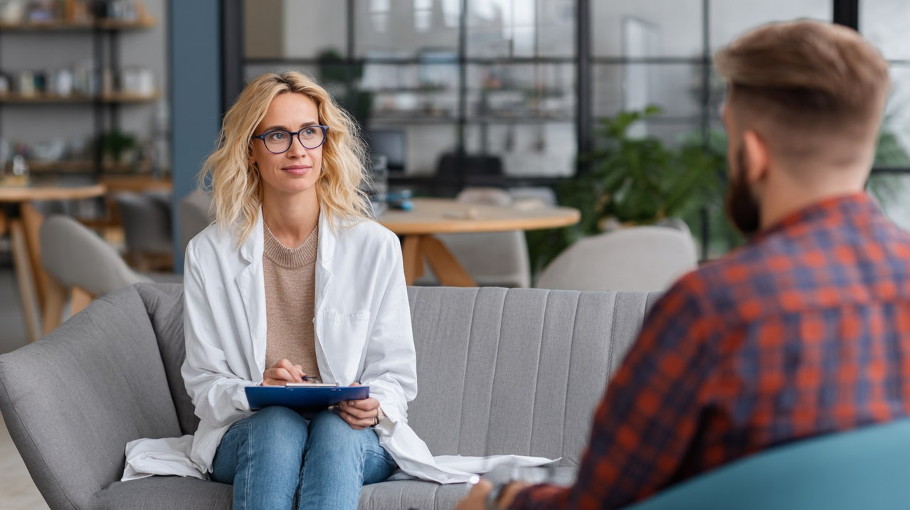 Специалист проводит консультацию по сексологии