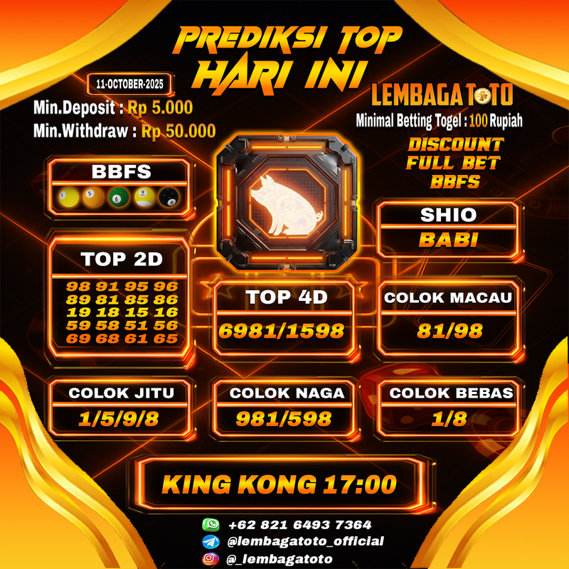 Prediksi Togel 11 Oct 2025 Lembagatoto